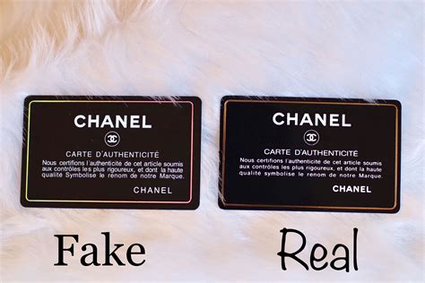 chanel authentication card fake vs real